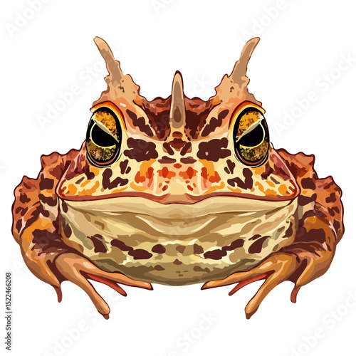 horned frog, reptile, vector, transparent background, creature, ceratophrys, isolated, animal, amphibian, nature, wildlife