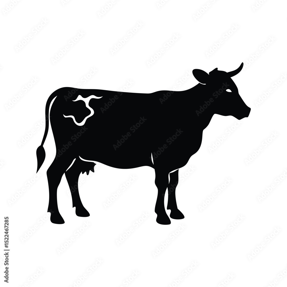 Fototapeta premium Cow Art Vector Silhouette Illustration.