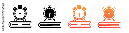 Alarm Clock Multi Style Icon Set Vector 