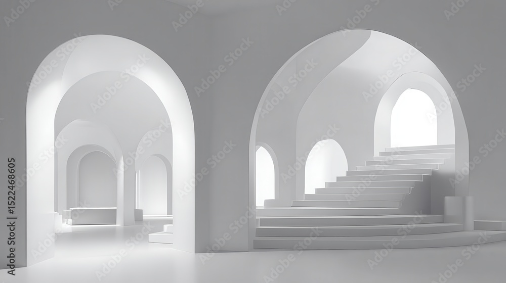 Fototapeta premium Modern Minimalist Architectural Space