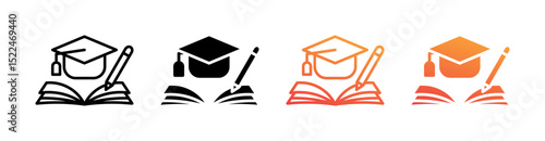 Education Multi Style Icon Set Vector 