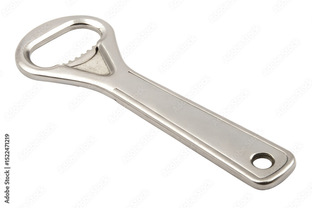 Metallic bottle opener kitchen utensil isolated on transparent background Metallic bottle opener kitchen utensil isolated on transparent background