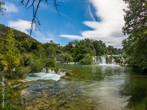 View of waterfalls in Krka National Park, Croatia. 