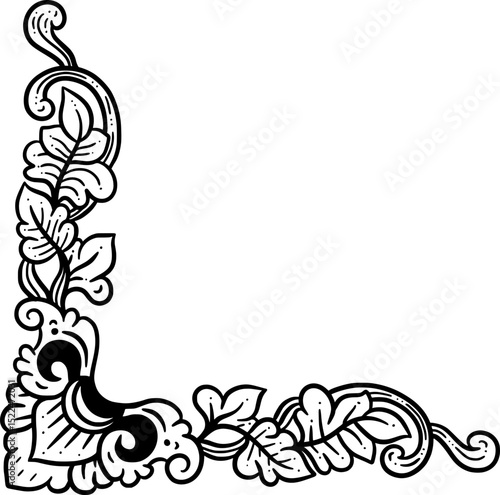 Schilderij op canvas classic balinese ornament illustration