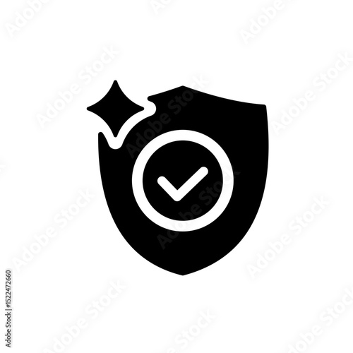 Hygienic, health protection, medically sterile icons. Shield symbol with clean shiny surface. Vector illustration.