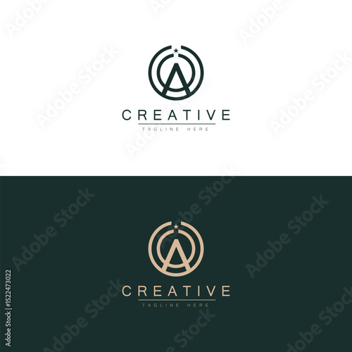 unique and luxury A letter initials logo design