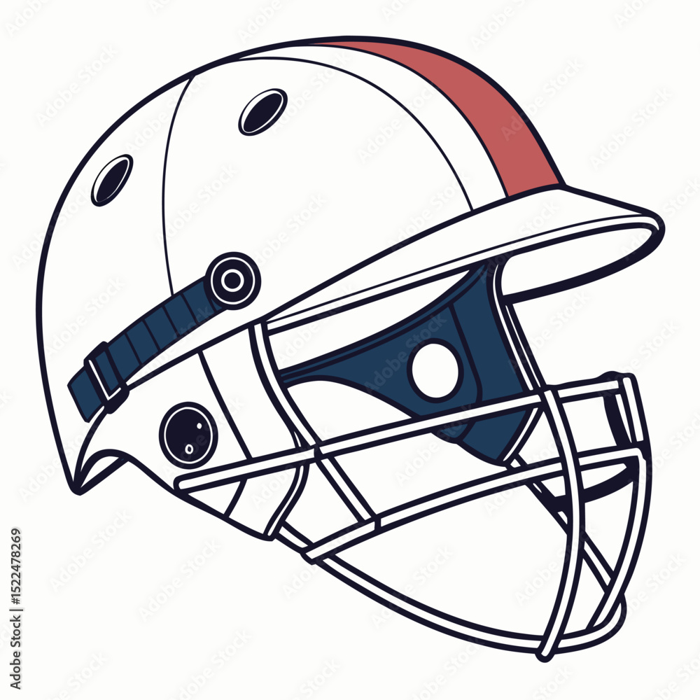 Fototapeta premium cricket helmets vector image on white background