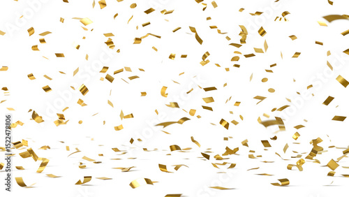 Elegant gold confetti isolated on transparent background (PNG format). Perfect for luxury celebration, New Year, weddings, and party-themed designs. High-resolution, no shadow, ready to use.
