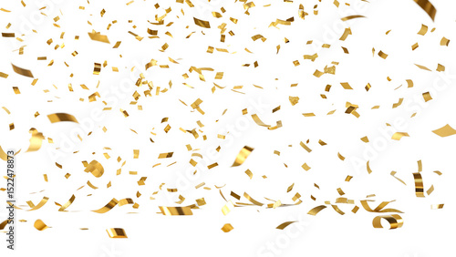 Elegant gold confetti isolated on transparent background (PNG format). Perfect for luxury celebration, New Year, weddings, and party-themed designs. High-resolution, no shadow, ready to use.