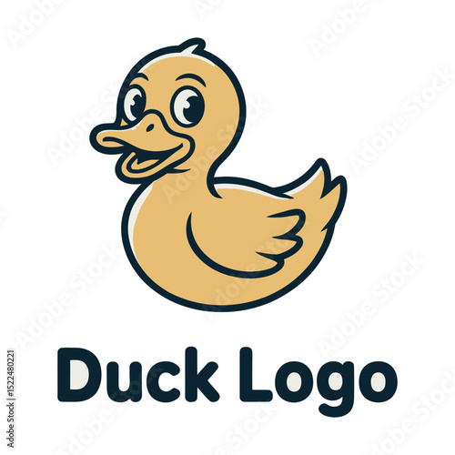 Flat Duck logo vector – playful and clean duck head or full-body design perfect for children’s brands, wildlife themes, pet logos, or farm branding

