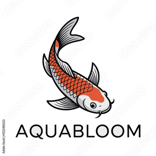 Flat Fish logo vector – clean and modern aquatic symbol ideal for seafood brands, fishing businesses, pet shops, or ocean-themed branding

