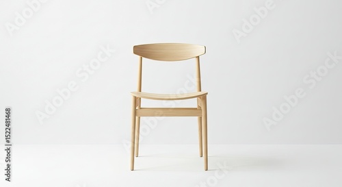 Wallpaper Mural Modern Wooden Chair with Geometric Design on a White Background Torontodigital.ca