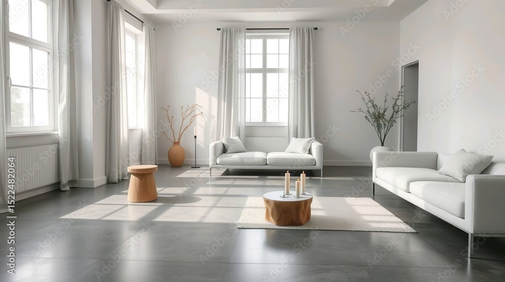 Fototapeta premium white minimalist room interior