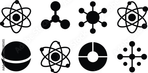 Science atom molecule structure data icon vector illustration design element graphic resource 100 char editable stock vector illustration