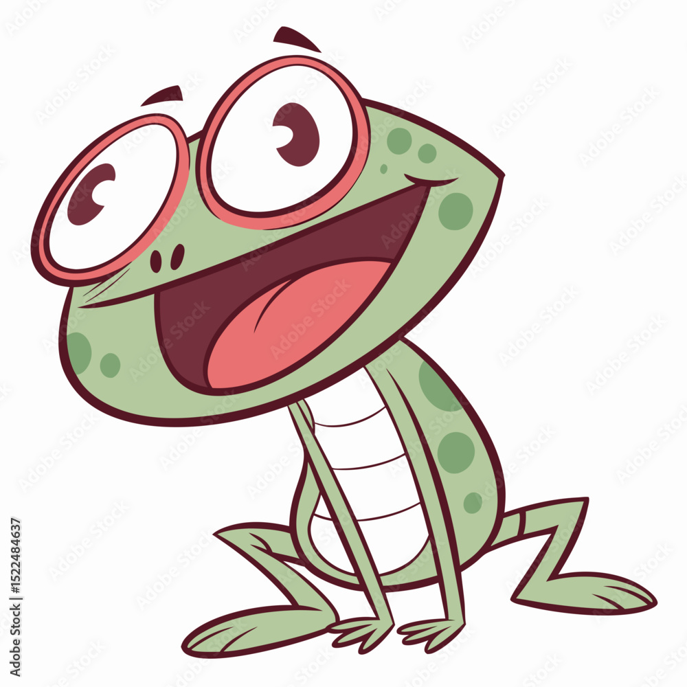 Naklejka premium Funny Frog Character Vector 