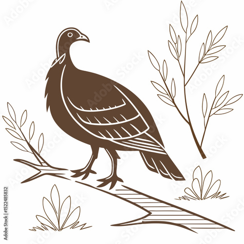 Simple Brown Turkey Vector Illustration

