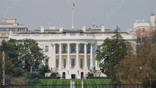 White House Framed by Trees in Washington DC