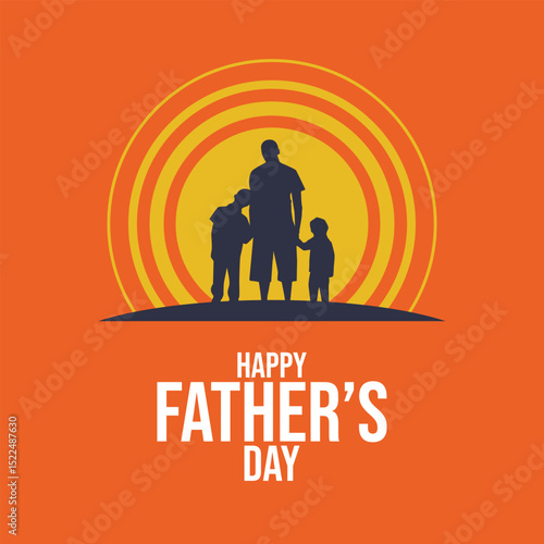 Happy Father's Day Poster, Social Media, Greeting Card template.