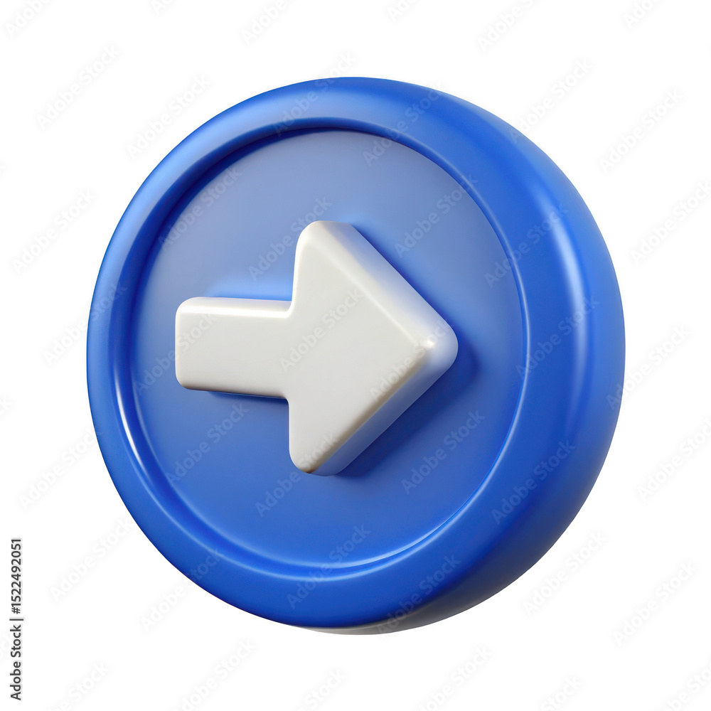 Blue circle with white arrow isolated on transparent background Blue circle with white arrow isolated on transparent background