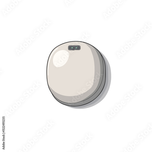Compact carbon monoxide detector for home safety. This small, beige CO detector is ideal for apartments, bedrooms, or garages.  Use this simple device image for safety brochures, website banners,