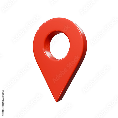 Perspective Red GPS Map Marker 3d Render Icon Illustration