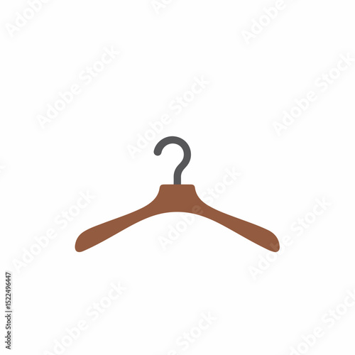 Wooden clothes hanger with curved shape and hook. Padded hanger for delicate garments, ideal for boutique shops or online stores.