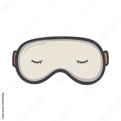 Soft padded sleep mask for comfortable rest.  Sleeping mask design with closed eyes for better sleep.  Cozy padded sleep mask perfect for travel or home use.