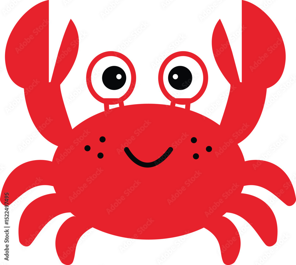 custom made wallpaper toronto digitalCute crab cartoon icon. Cute and beautiful crab sign. Red crab symbol. flat style.