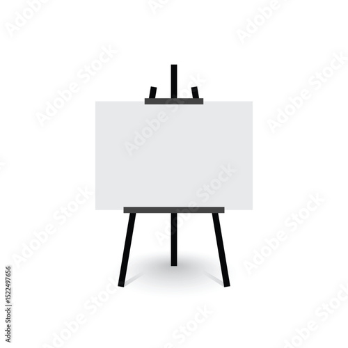 Painting easel icon in flat style. Canvas vector illustration on isolated background. Artistic paper sign business concept.