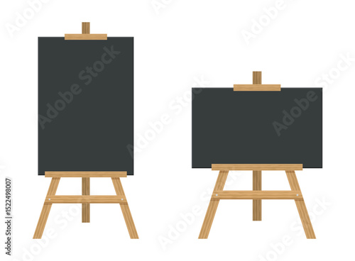 Painting easel icon in flat style. Canvas vector illustration on isolated background. Artistic paper sign business concept.