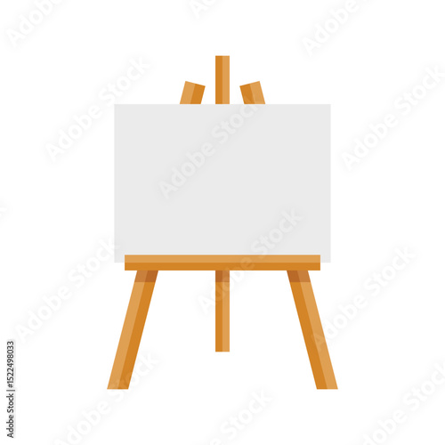 Painting easel icon in flat style. Canvas vector illustration on isolated background. Artistic paper sign business concept.