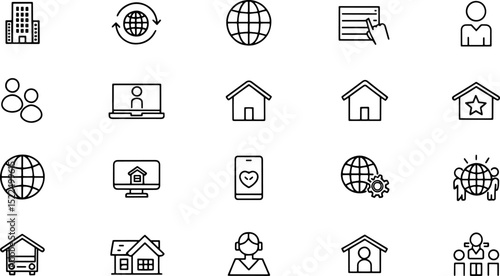 icons related to remote working  freelance  hybrid.eps