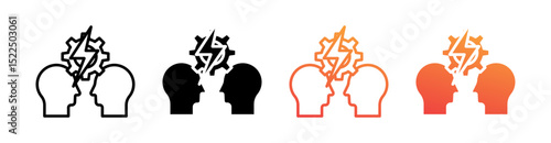 Conflict Management Multi Style Icon Set Vector 