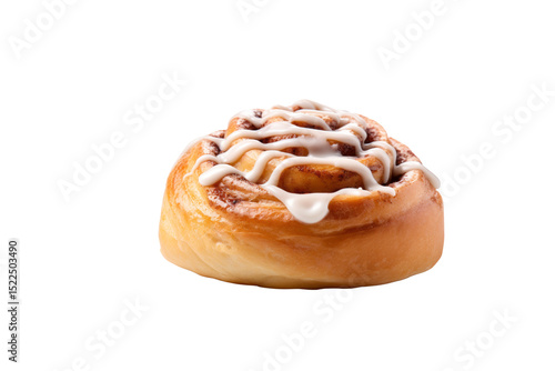 Foto A delicious cinnamon roll with a creamy icing swirl, perfect for a sweet treat