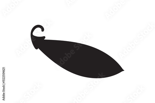 Pea pod silhouette on white background.01