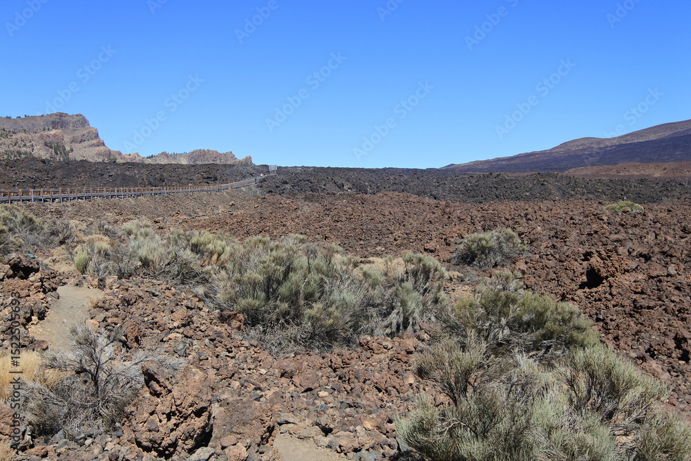 Straße durch die Lavafelder am Pico del Teide Straße durch die Lavafelder am Pico del Teide