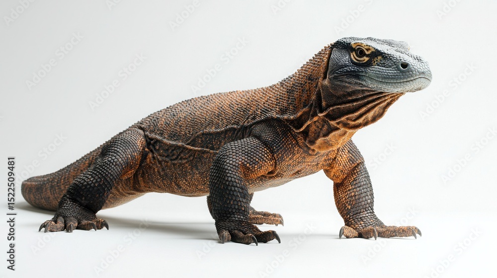 Obraz premium Futuristic Reptile Fantasy Creature with Prehistoric Lizard Features: A 3D Rendering of Mythical Hybrid with Realistic Scaly Skin and Lifelike Texture
