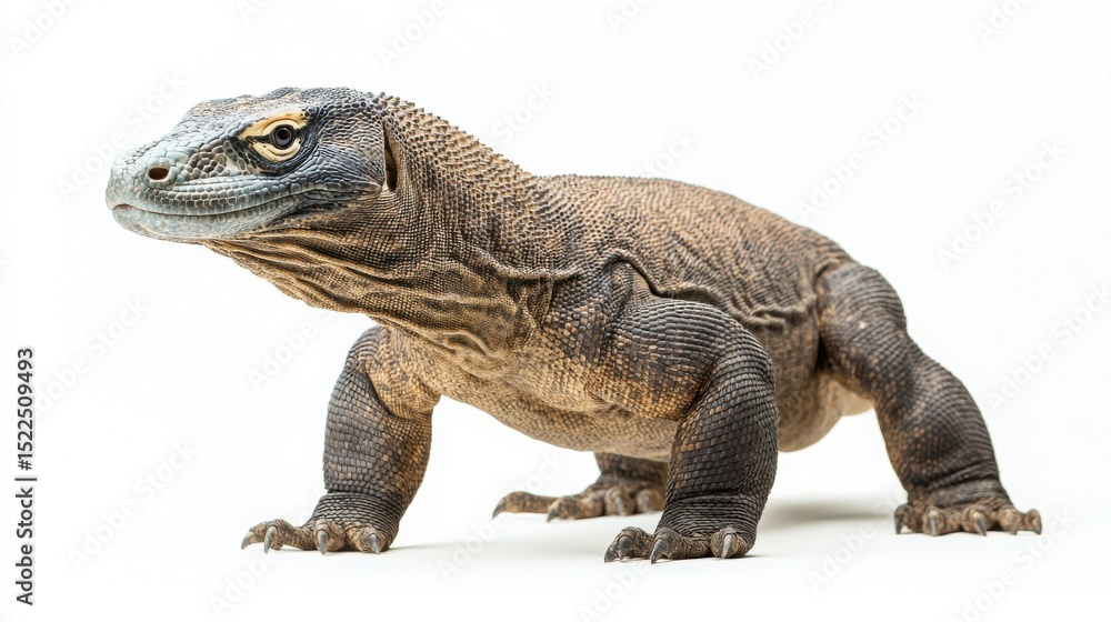 Obraz premium Vivid Reptilian Beauty: A Wildlife Portrait of a Unique Lizard with Vibrant Scales and Detailed Textures