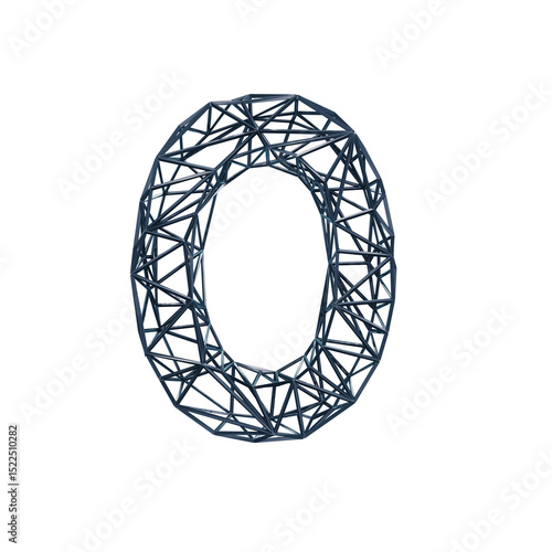 3d render of a symbol made of many spheres