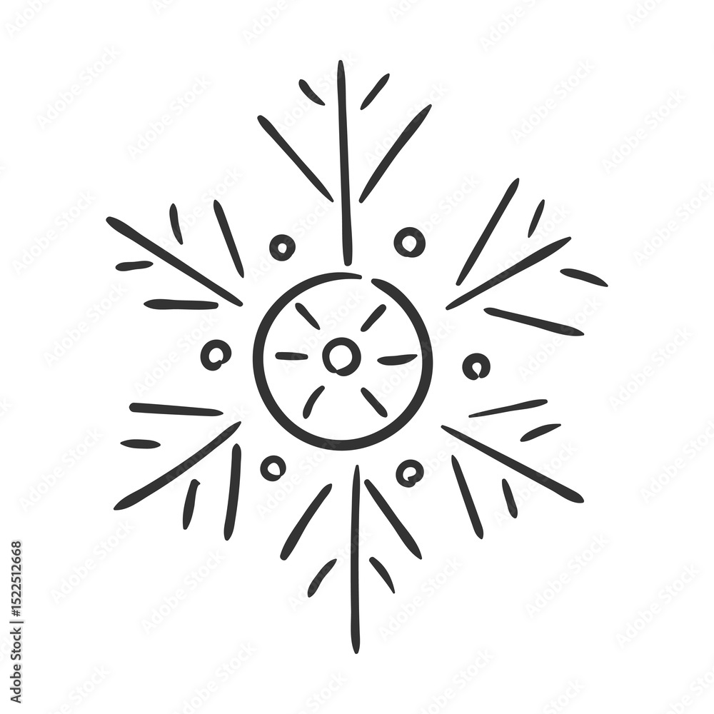 Obraz premium png winter snowflake icon vector with line art holiday celebration poster creative star ornament background invitation happy element graphic set