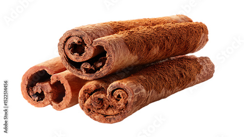 Close up shot of cinnamon sticks on black background spice and flavor