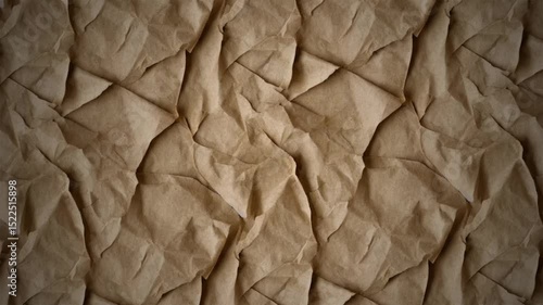 Wallpaper Mural Close up view of crumpled brown paper with rough textured surface Torontodigital.ca