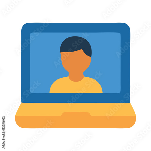 Online classes education school icon, depicting life and learning in school. Suitable for educational websites, posters, presentations and teaching materials.