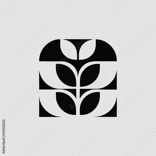 Abstract Geometric Wheat Design Modern Minimalist Vector Illustration