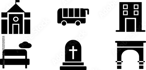 Modern Rounded Filled City Designe Icon Set