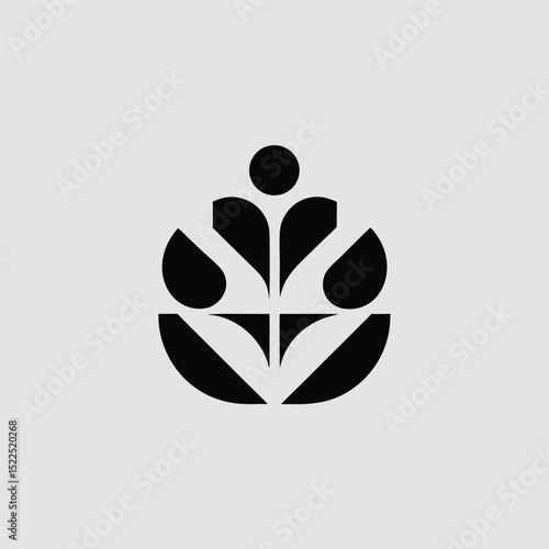 Abstract Floral Logo Design Elegant and Minimalist Vector Illustration