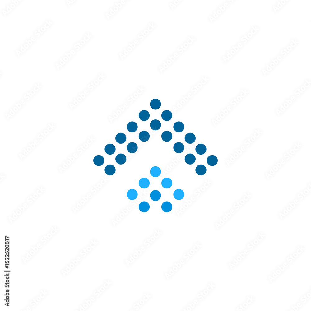 Abstract Blue Dotted Arrows Pointing Upwards Abstract Blue Dotted Arrows Pointing Upwards