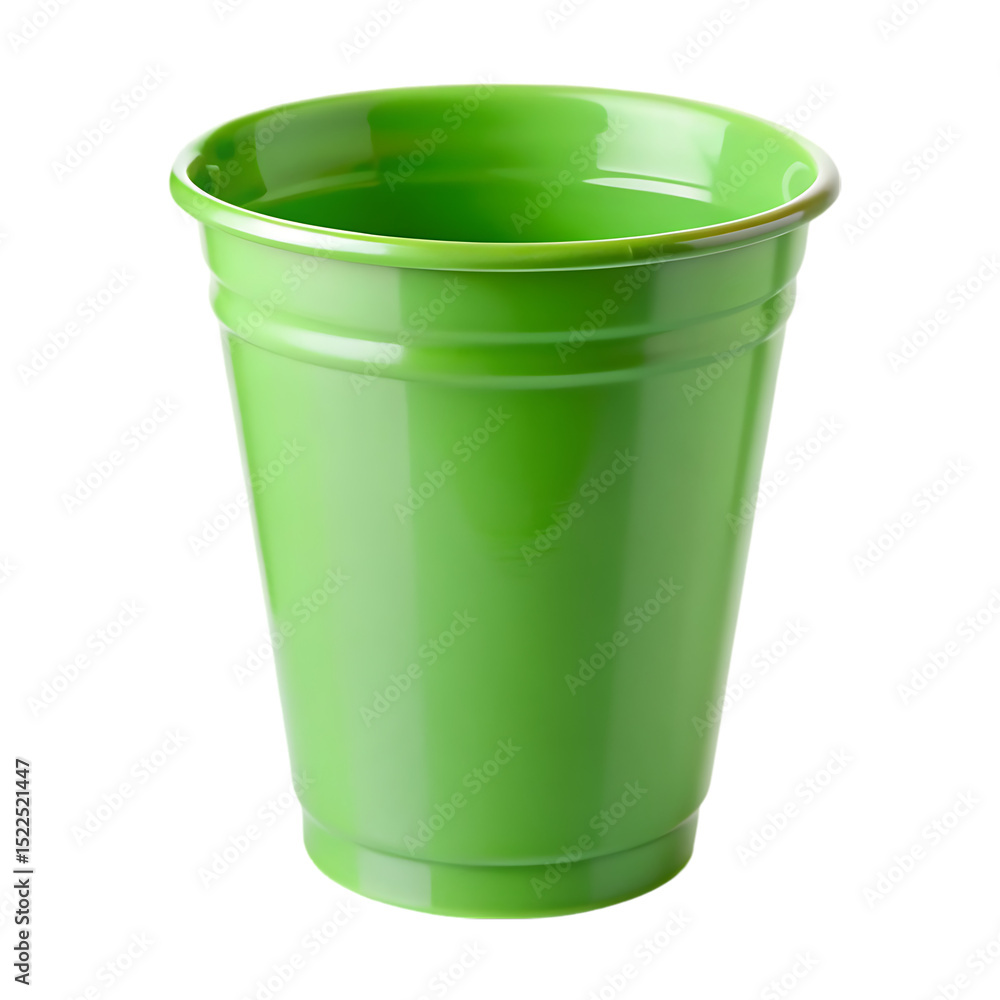 Bright Green Plastic Party Cup: Disposable Beverage Container for Events Bright Green Plastic Party Cup: Disposable Beverage Container for Events