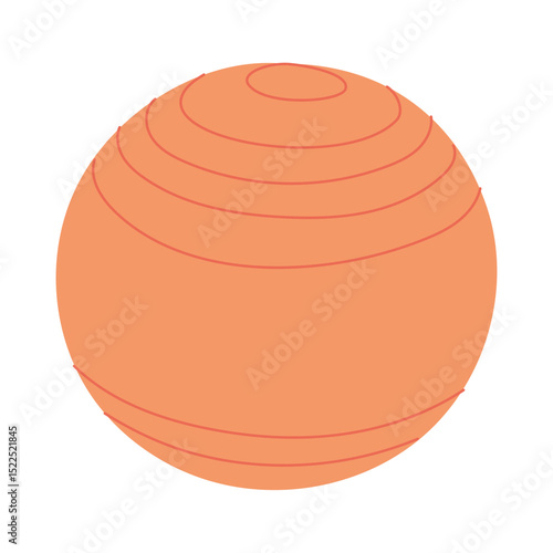 Gym ball for fitness. Sports equipment for training. Flat color isolated illustration. It is suitable for applications, websites, blogs about training, yoga, health, rehabilitation, active lifestyle