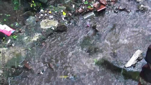 water flowing into the puddle